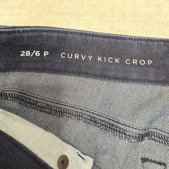 Ann Taylor Loft Womens 28/6PCurvy Kick Crop Jeans Dark Wash Denim Petite - Picture 4 of 9
